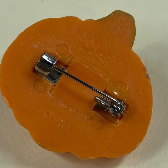 Halloween Holiday Jack-0-Lantern Pumpkin Pin Brooch Russ Silly Smile Grin - Picture 8 of 12
